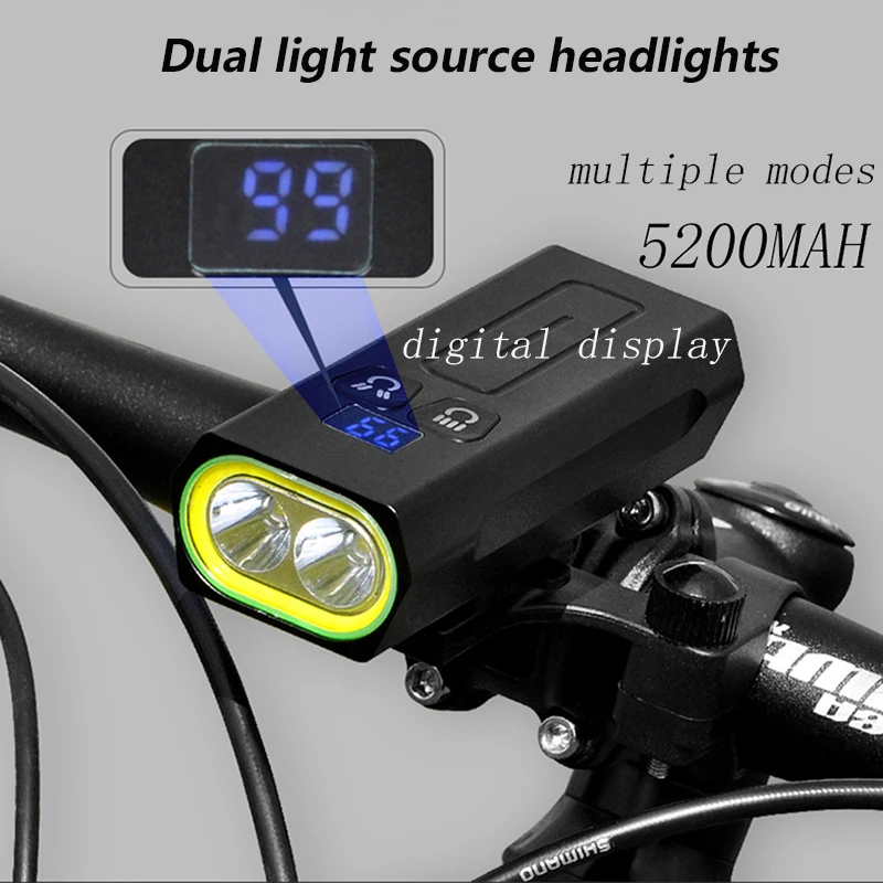 5200 мА/ч велосипедный передний фонарь поворотный кронштейн 360 Cob светодиодная