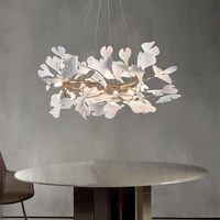 2022 new modern design chandeliers porcelain leaves pendant lights hotel living room bedroom art lobby decoration chandelier