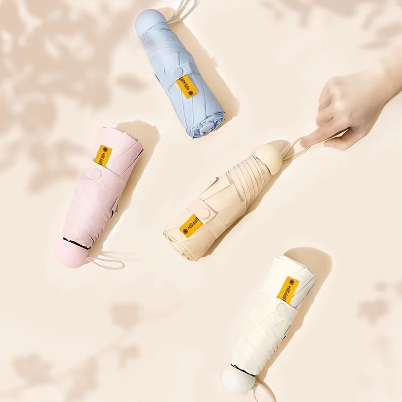 Компактный мини-портативный зонт от солнца UPF 50+ 1 шт. с защитой ультрафиолета