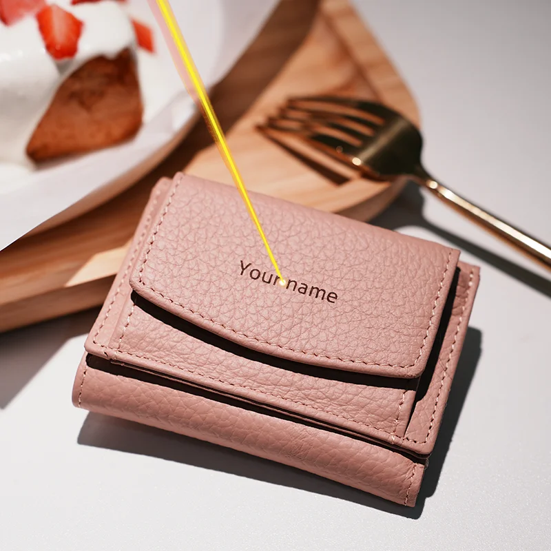 New Custom Name Genuine Leather Small Wallets Men And Women Coin Bag Card Holder Large Capacity Multifunction Portable Clutch