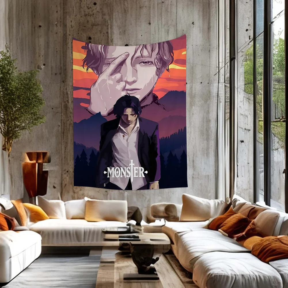 N-Naoki Urasawa S Monster Anime Hanging Bohemian Tapestry Japanese Wall Kawaii Room Decor