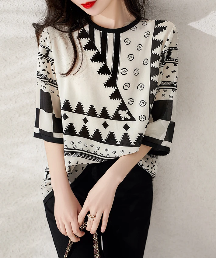 

Fashion printing ladies shirts New elegant Women's Blouses 2023 Spring Autumn Long Sleeve Shirts Tops Blusas Mujer