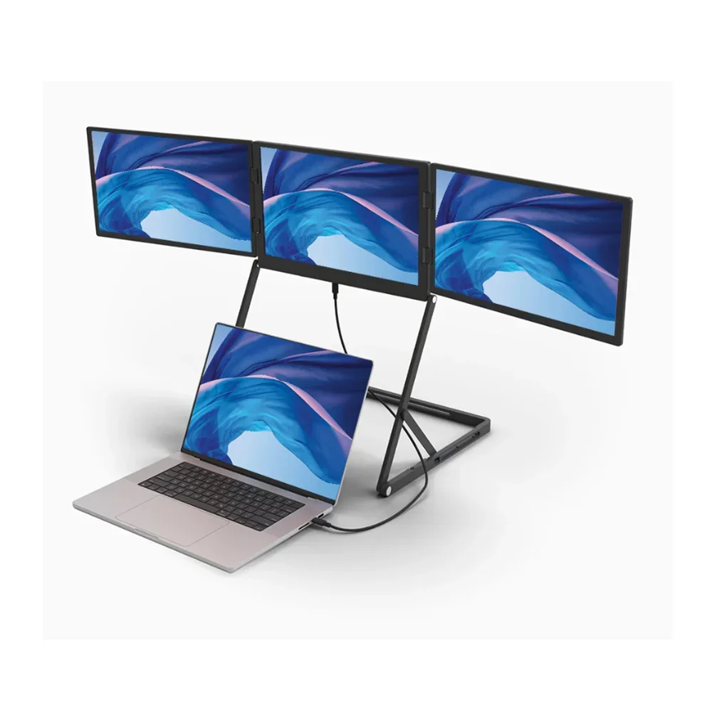 Фото Tricreate 15,6-дюймовый тройной интерфейс 1080P FHD USB-C, новый инфракрасный портативный монитор для ноутбука, IPS ЖК-дисплей, алюминий №2