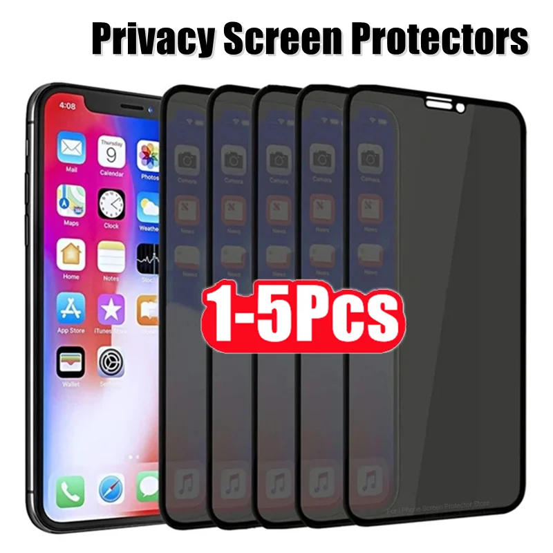 1-5Pcs Best Privacy Screen Protectors for IPhone 11 13 Pro Max Mini 7 8 Plus Anti-spy Glass for iPhone 14 12 Pro MAX X XR XS SE