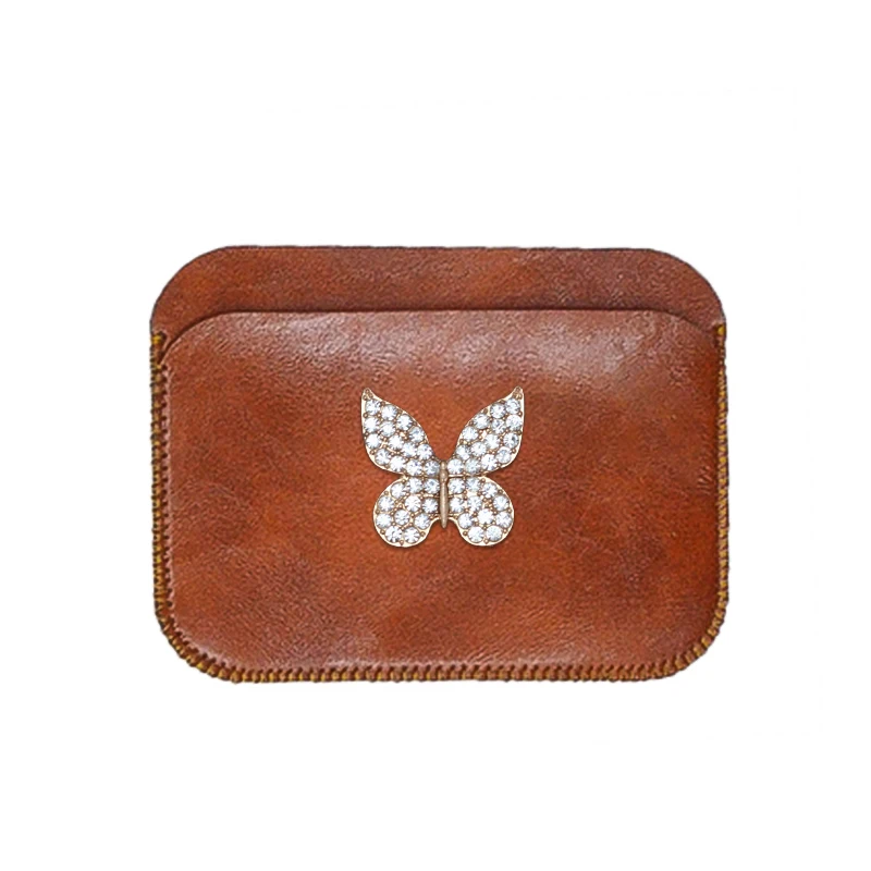 Women Leather Credit Cardholder Small Wallet Fashion Slim Bank ID Card Holders Minimalist Purse Organizer Case Clip 2022
