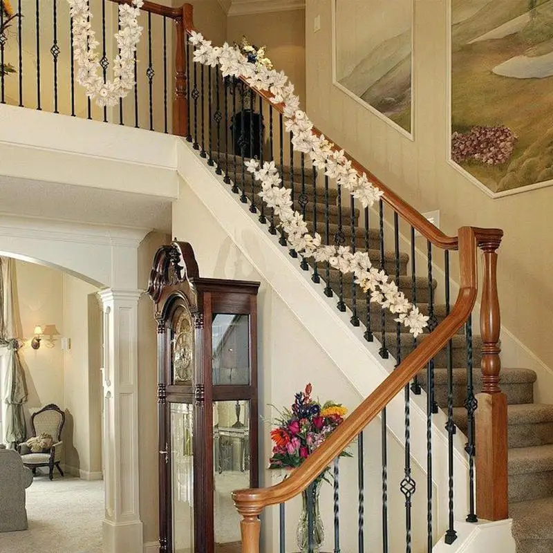 5 футов венок с кленовыми листьями осенне-осеннее праздничное украшение белые