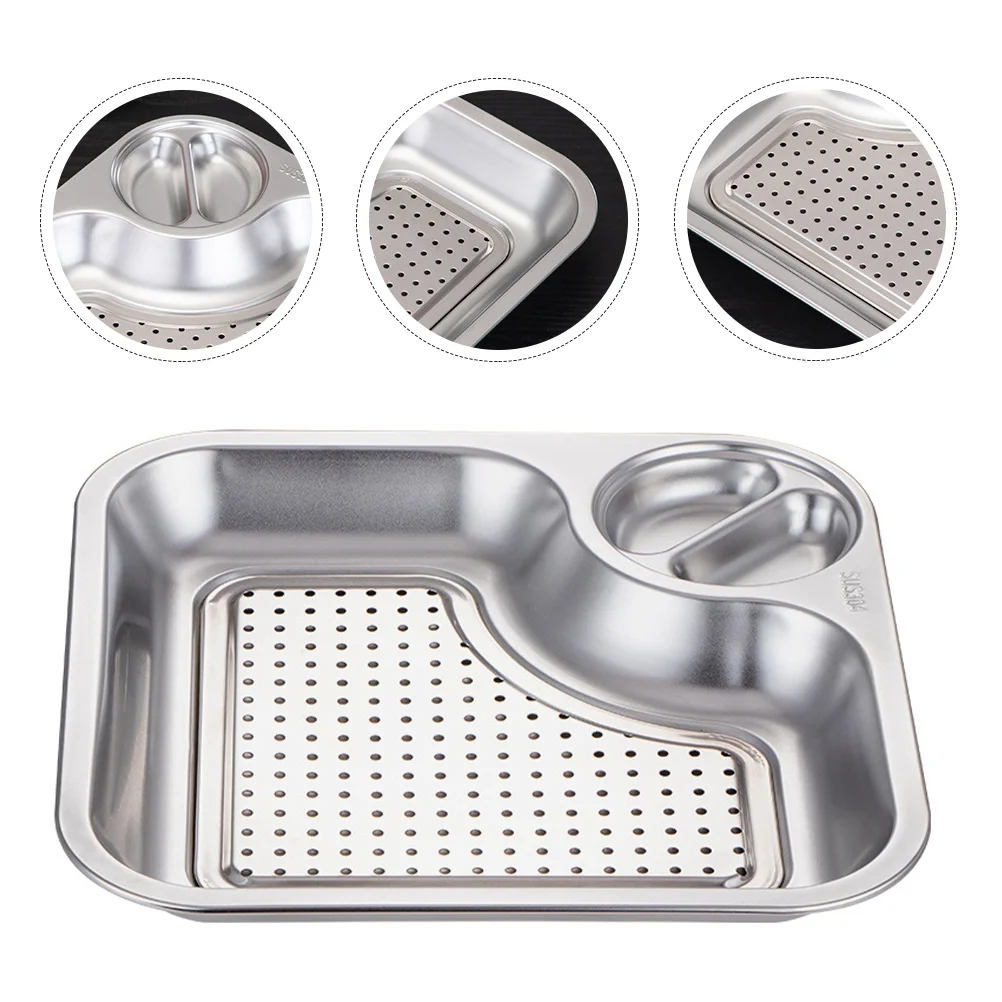 

1Pc Stainless Steel Plate Vinegar Dish Household Dumpling Serving Plate