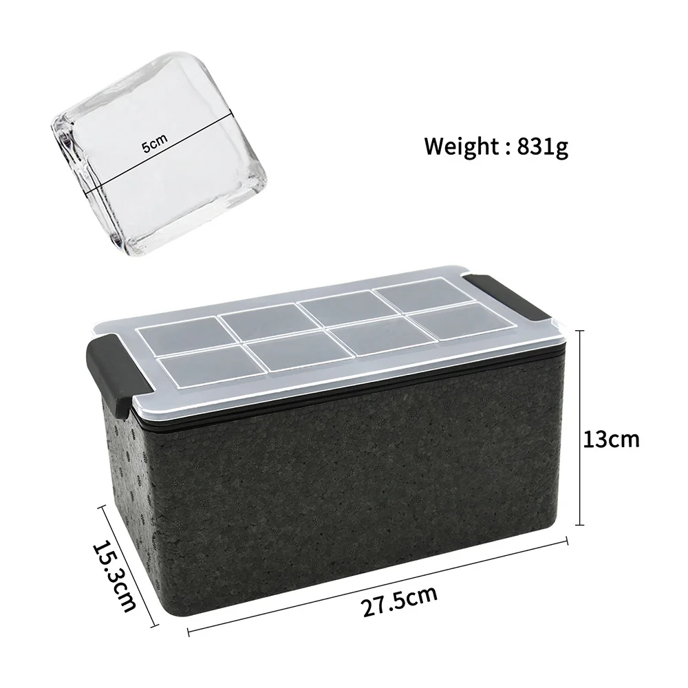 

Экологичная Прозрачная форма для льда, 8 шт., силиконовая форма для лотка для виски, форма для льда без пузырьков, форма для льда 2 дюйма, форма для льда