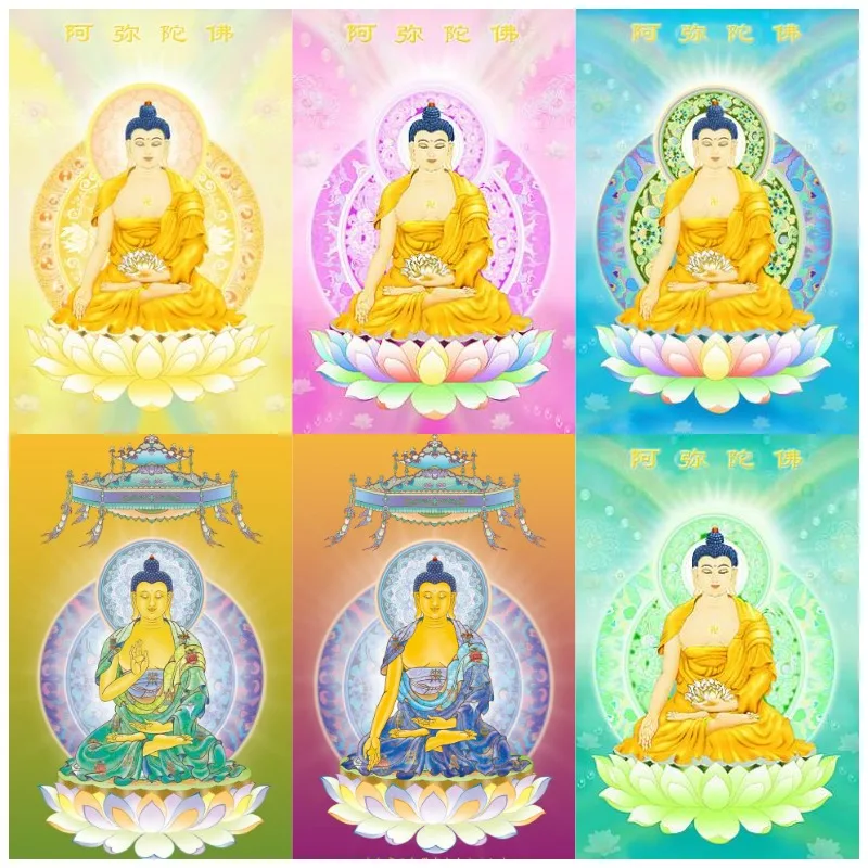 

Buddha 5D Diamond Painting Kits Full Round Diamond Embroidery Buddhism Square Rhinestones Mosaic Cross Stitch Wall Art