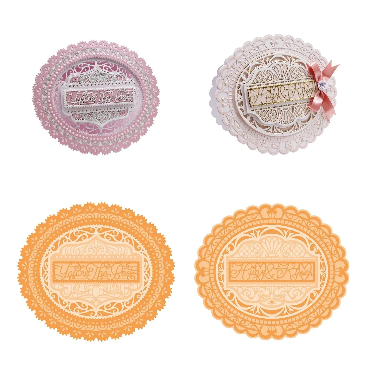 

2022 Spring You're The Best Hugs Kisses Round Shaped Cutting Dies Diy Craft Paper Cards Scrapbooking Decoration Embossing Molds
