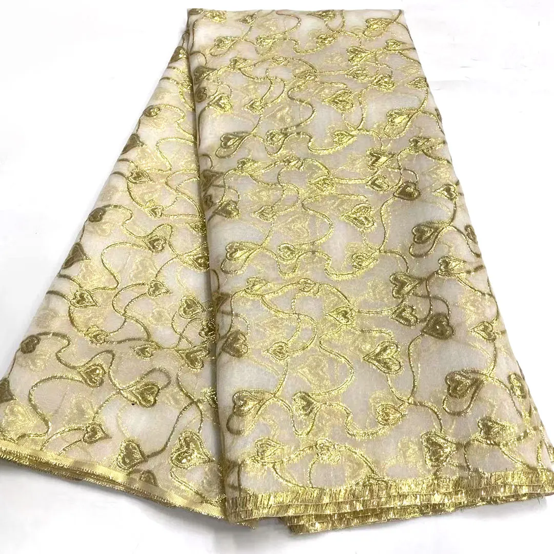 

Latest African Brocade Jacquard Lace Fabric 2023 High Quality Luxury Mesh Lace Fabric for Party Dresses Sewing J5378