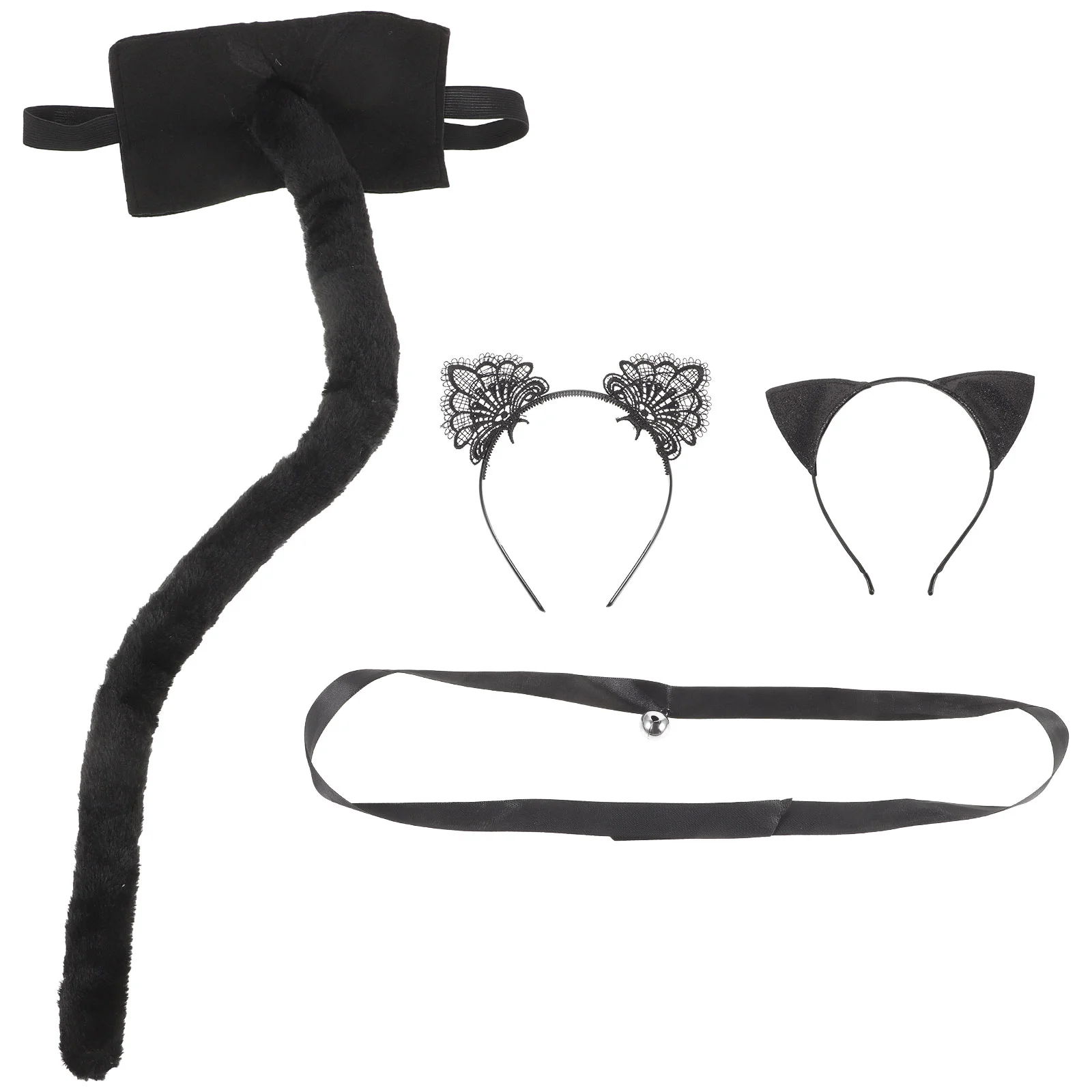 

Cat Women Costume Performance Collar Cosplay Hair Band Headband Halloween Costumes Tail Photo Props Supply Decorative