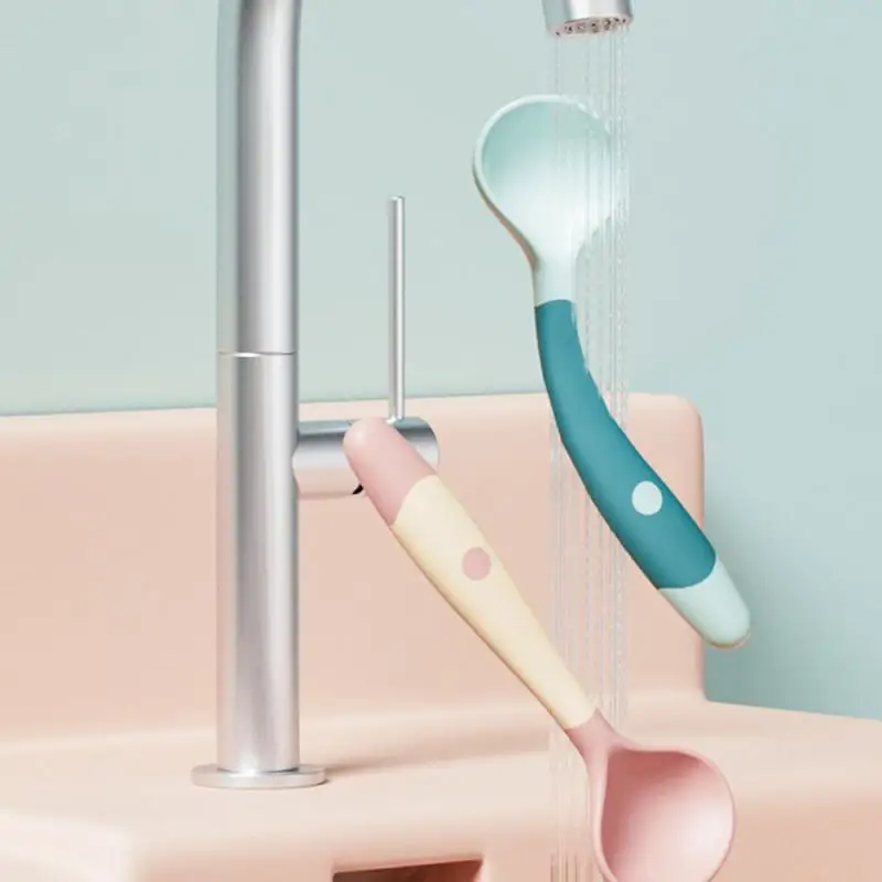 Large Capacity Spoon Soft Bendable Spoon Non-slip Handle Tod