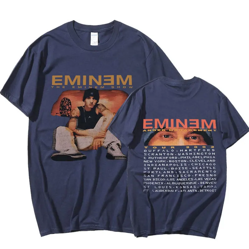 Футболка Eminem Anger Management Tour 2021 винтажная Мужская футболка большого размера в стиле