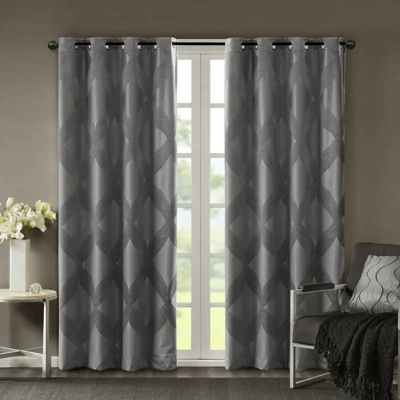

Ogee Knitted Jacquard Total Blackout Curtain Panel