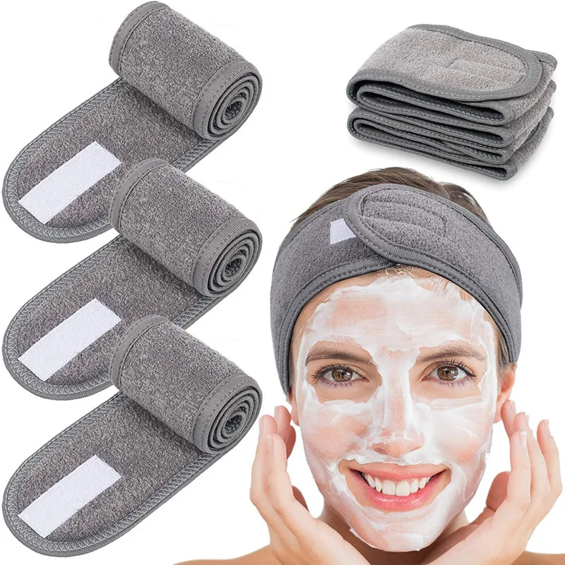 

1PC Women Adjustable Hairband Makeup Toweling Hair Wrap Head Band Stretch Salon SPA Facial Headband Hair Accessories Shower Cap