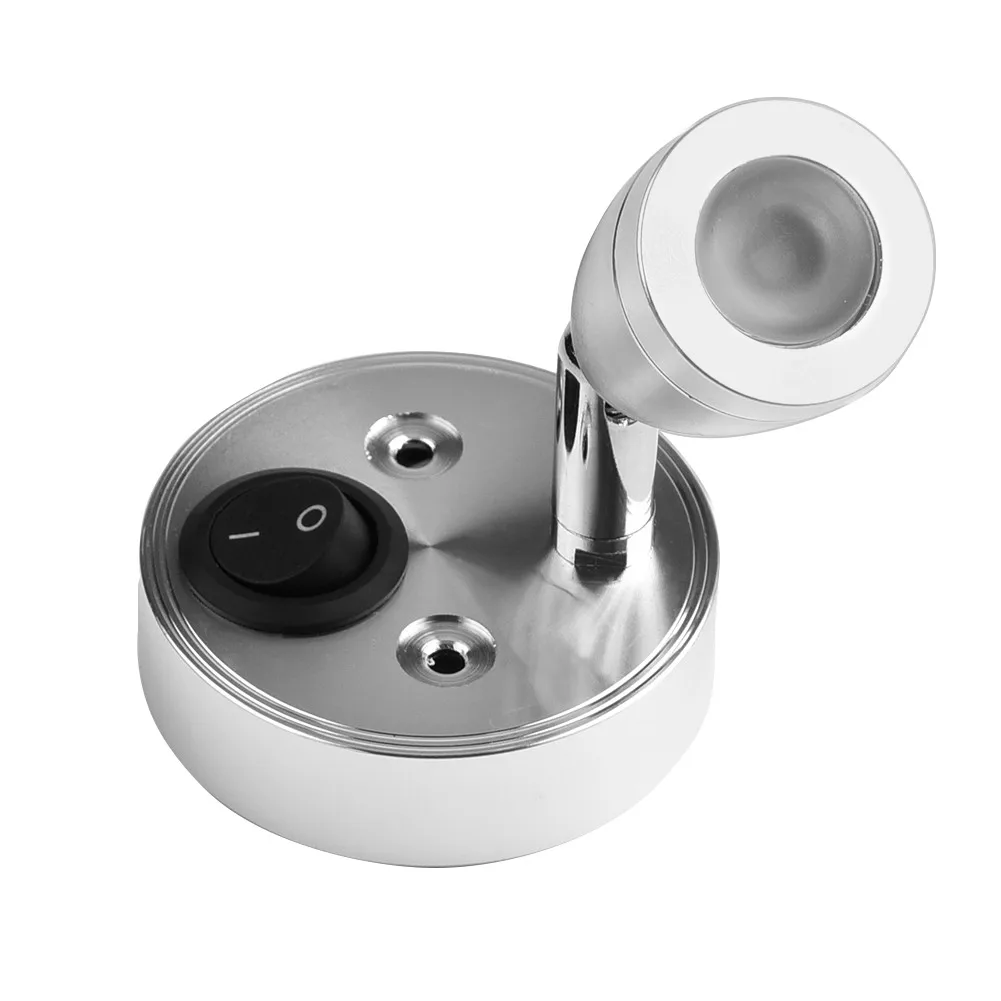 

1.W LED Spot light 6000K Button Switch Van White For Boat Reading lamps