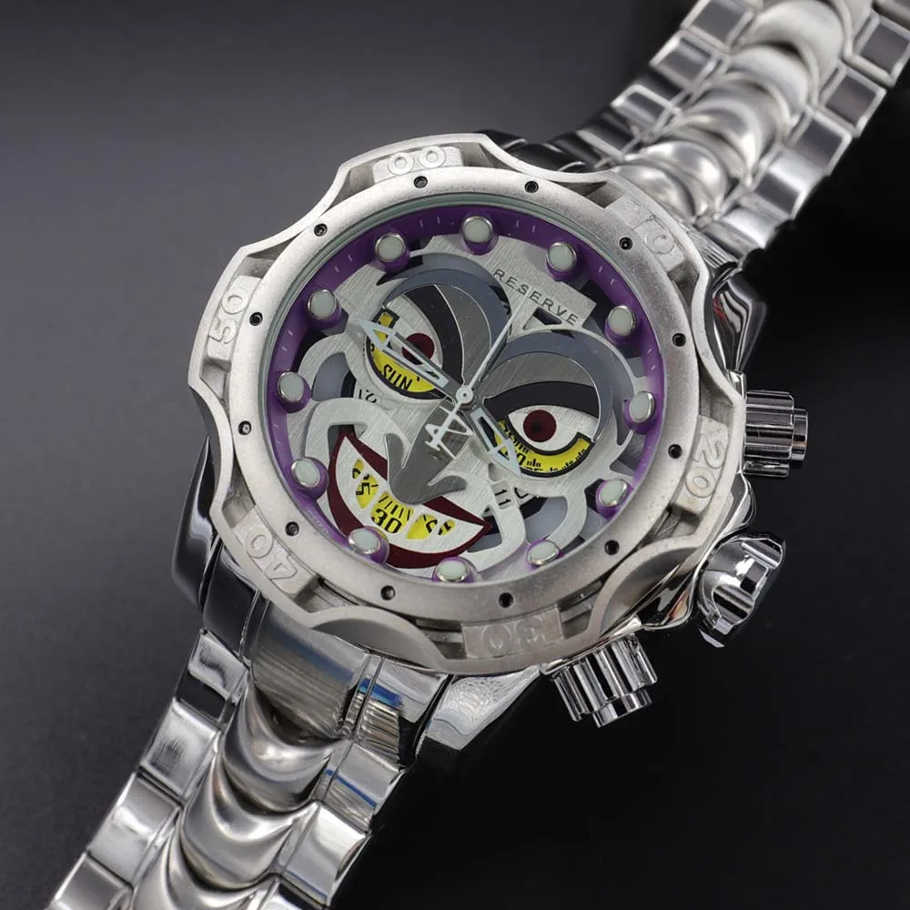 

Мужские водонепроницаемые часы с большим циферблатом, из нержавеющей стали