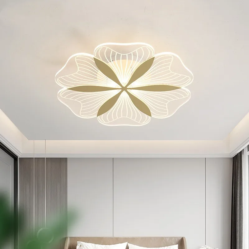 

Creative Luxury Led Light In The Bedroom Modern Minimalist Flower Ceiling Lamp Warm Book Room Art Master Bedroom Lamps