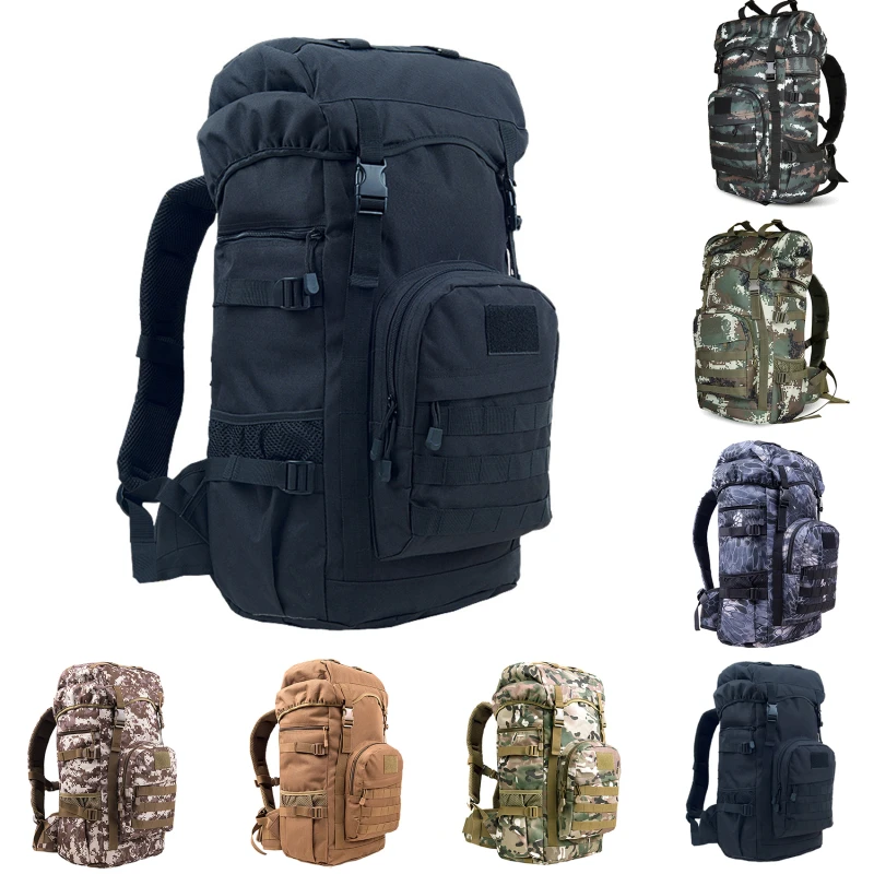 

50 Liters Military Tactics Backpack Large Capacity for Men Nylon Army Bag Climbing Hiking Travel Bag Camouflage Backpack