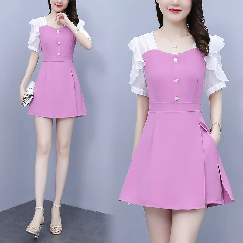 

Женский Повседневный костюм-двойка, облегающий топ и шорты в Корейском стиле, Одежда большого размера, лето 2022