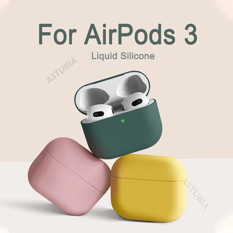 

Оригинальный защитный чехол из жидкого силикона для AirPods 3, 2, 1, чехол для беспроводных Bluetooth-наушников AirPods Pro, мягкие тонкие чехлы