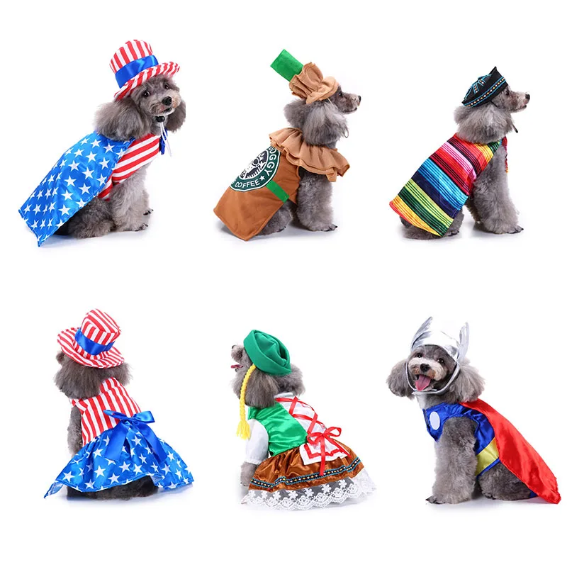 Костюм для собак Pet Dog в стиле Рождества и Хэллоуина - смешная косплей одежда для маленькой официантки суши, пиццы и кофе.