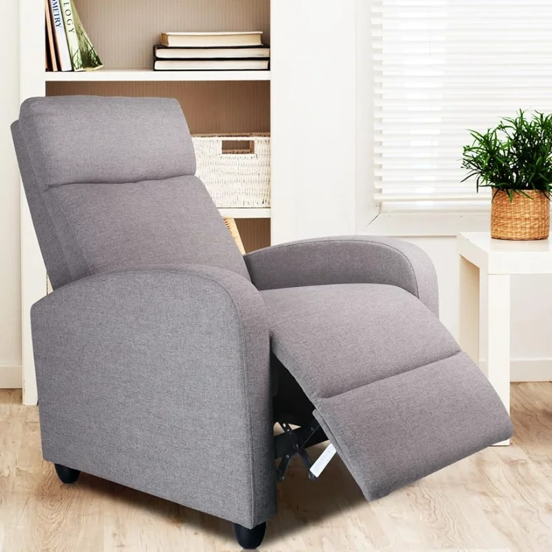 

Massage Recliner Chair, Fabric Recliner Sofa Home Theater Seating with Lumbar Support Winback Single Sofa Armchair Reclinin