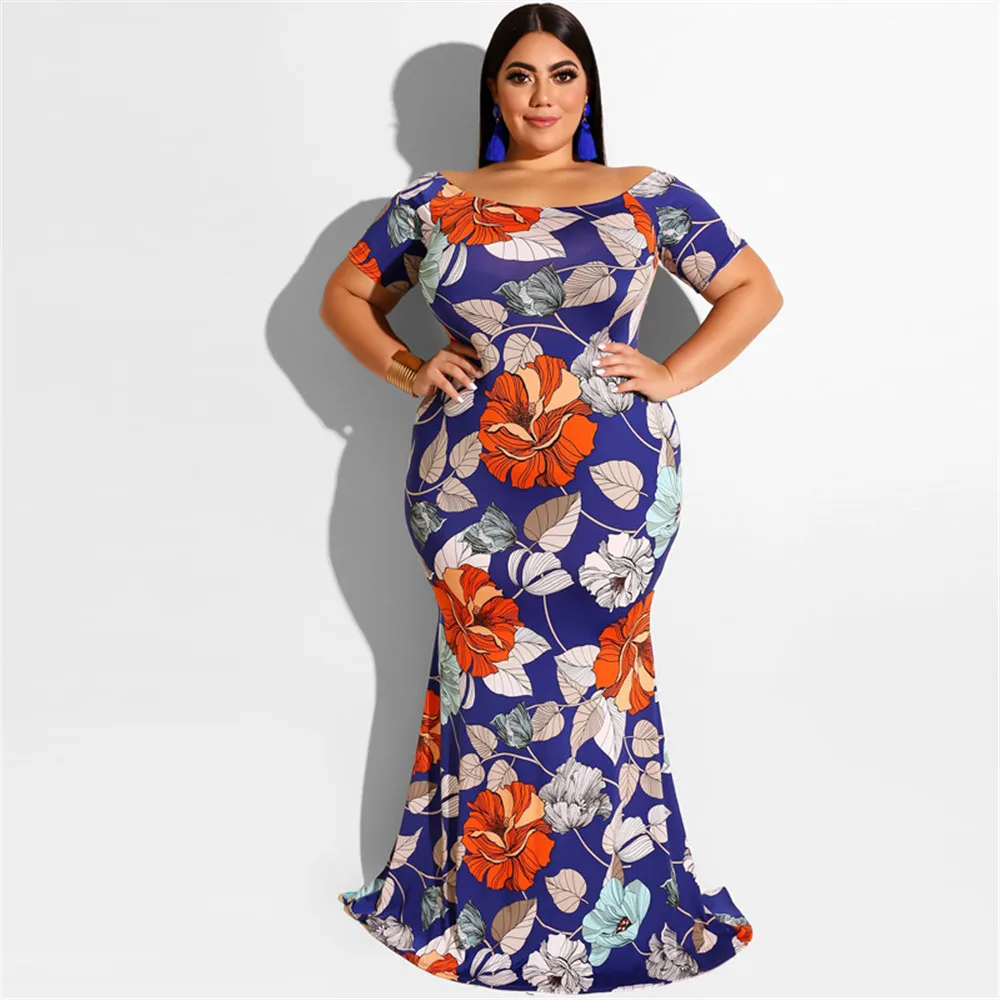 

One-Shoulder Skinny Pack Hip Print Dress Short Sleeve Summer Dresses Woman 2022 New Party Dresses Female Clothing Fat Lady
