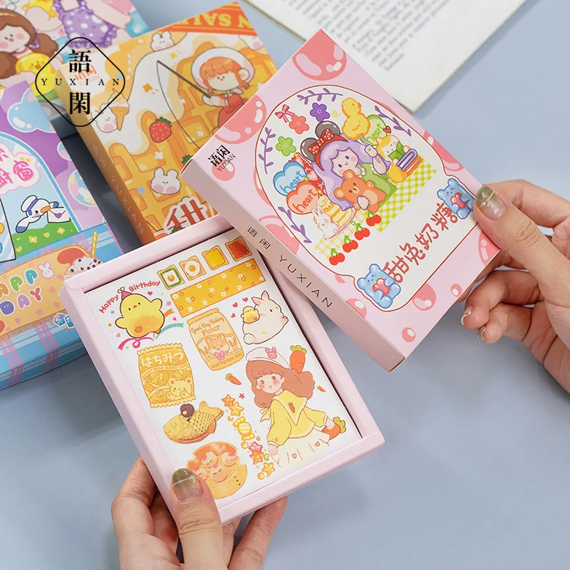 

50PCS Unrepeated Patterns Decorative Stationery Stickers Colorful Dream Scrapbooking DIY Diary Album Retro Vaporwave Stick