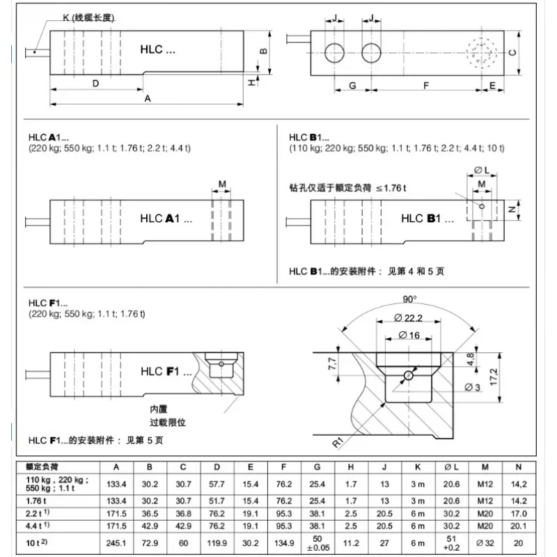 Фото Датчик веса HBM HLCB1C3-550kg (морская доставка) №4