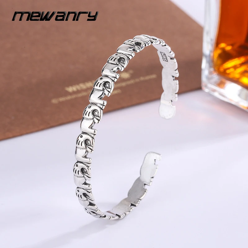 

Elephant Herd Bracelet For Women Cute Cartoon Vintage Simple Opening Punk INS Fashion Birthday Jewelry Gifts Wholesale