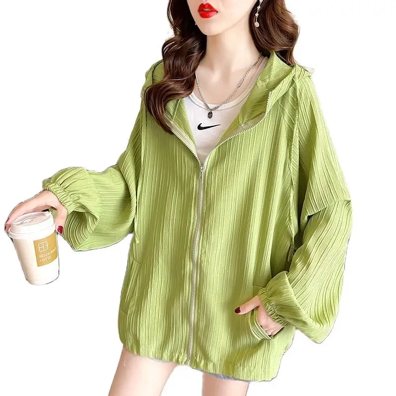 

2023 New Sun Protection Clothing Women's Summer Thin Coat Tops Outdoor Breathable Sun Protection Jacket Air Conditioning Shirt