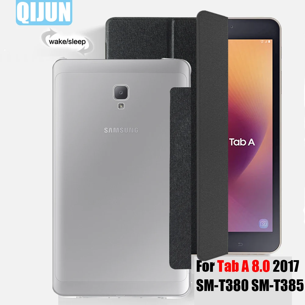 

For Samsung Galaxy Tab A 8.0 2017 Tablet Case Smart Wake Cover funda flip Leather Tri fold Sleeve stand case for SM-T380 SM-T385