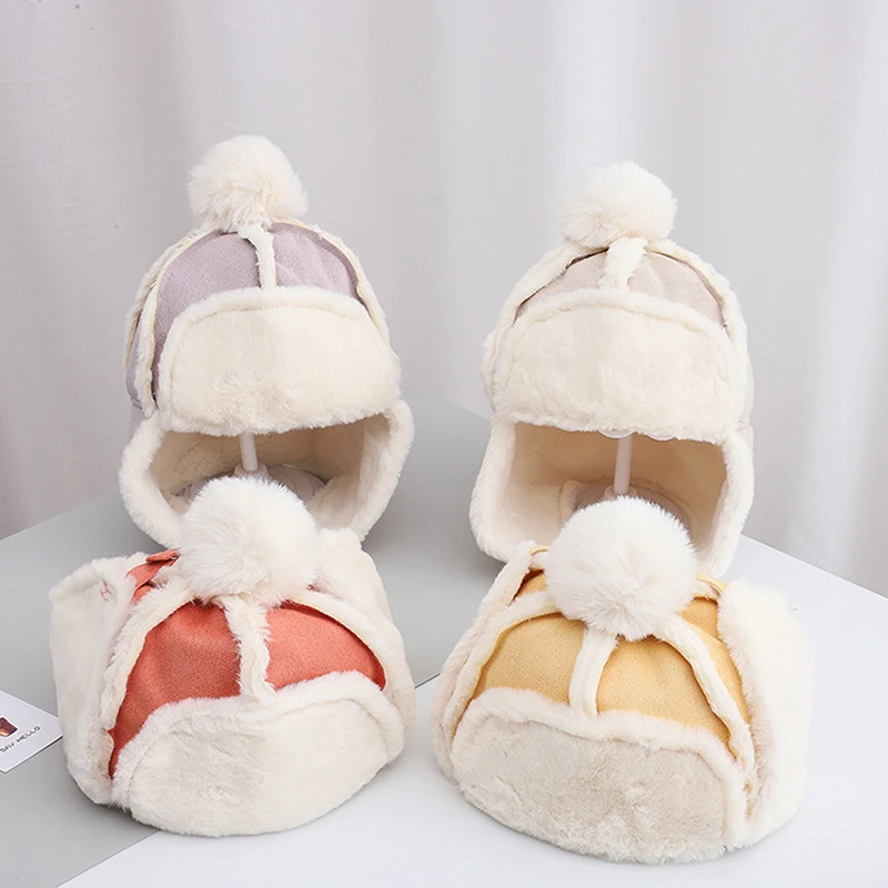 

Baby Boys Girls Hat Kids Children Ear Flap Muff Winter Warm Plush Cap Outdoor Lei Feng Cap Beanie Gifts Hat