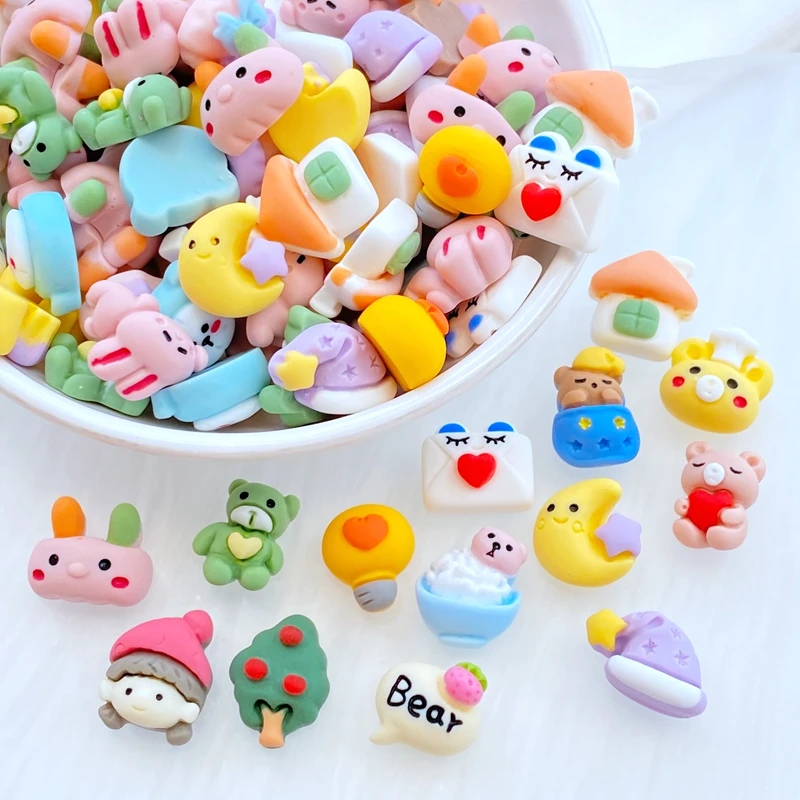 

20 шт. новые милые мини животные с плоской задней стороной из смолы искусственные украшения для рукоделия аксессуары для украшения