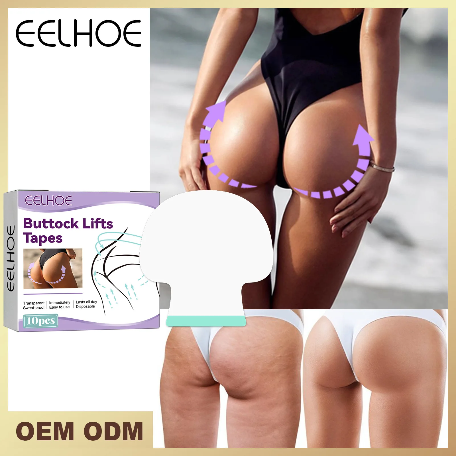 

Eelhoe Butt Lift Shaping Patch Moisturizing Gentle Buttock Lifting Pads Set Firming Quickly Strengthen Hip Up Massage Stickers