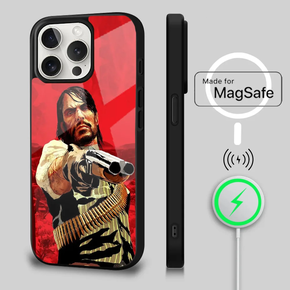 R-Red Dead R-Redemption RDR 2 Phone Case For iPhone 16 15 14 13 12 11 Plus Pro Max Mini Magsafe Magnetic Wireless Charging