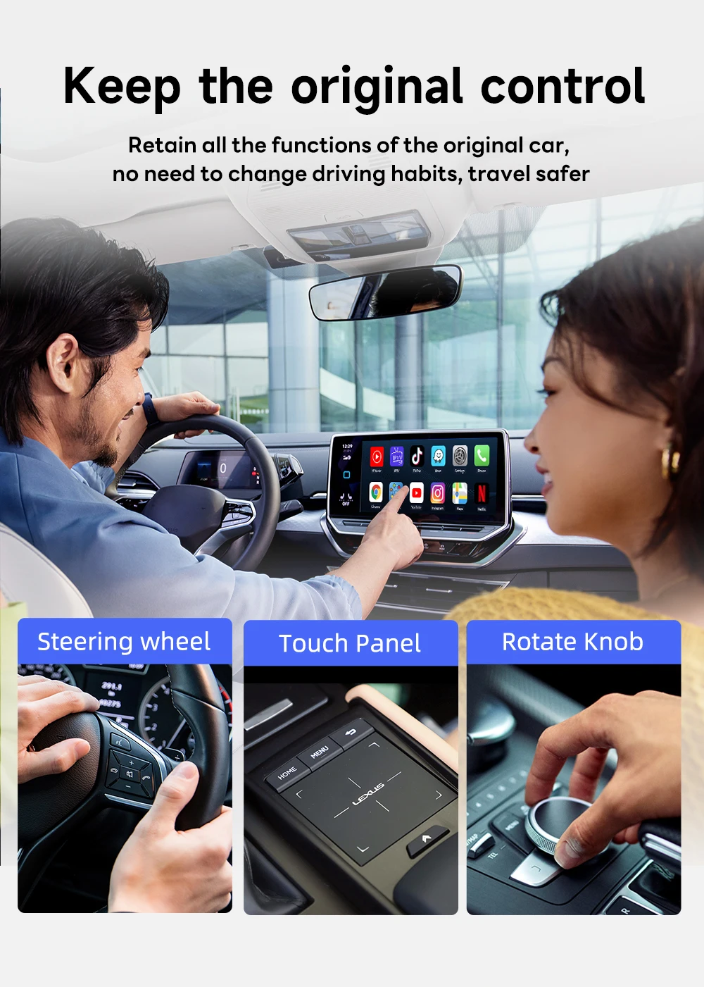 Binize CarPlay Ai Box HDMI Wireless Android Auto Разделенный экран 13.0 Qualcomm SDM660 8-ядерный 8G + 128G