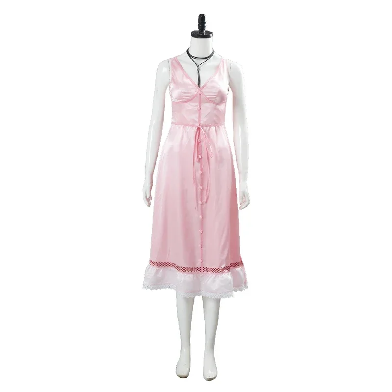 Final Cosplay Fantasy VII 7 Aerith Aeris Gainsborough Косплей Костюм Платье Yuffie Kisaragi Moogle Накидка Наряд