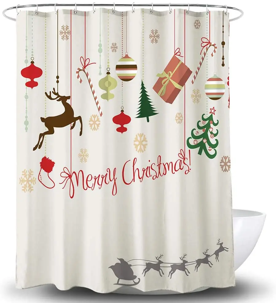 

Бытовая занавеска для душа, рождественский разделительный экран из полиэстера, для влажной и сухой съемки, для дома, ванной, гостиницы