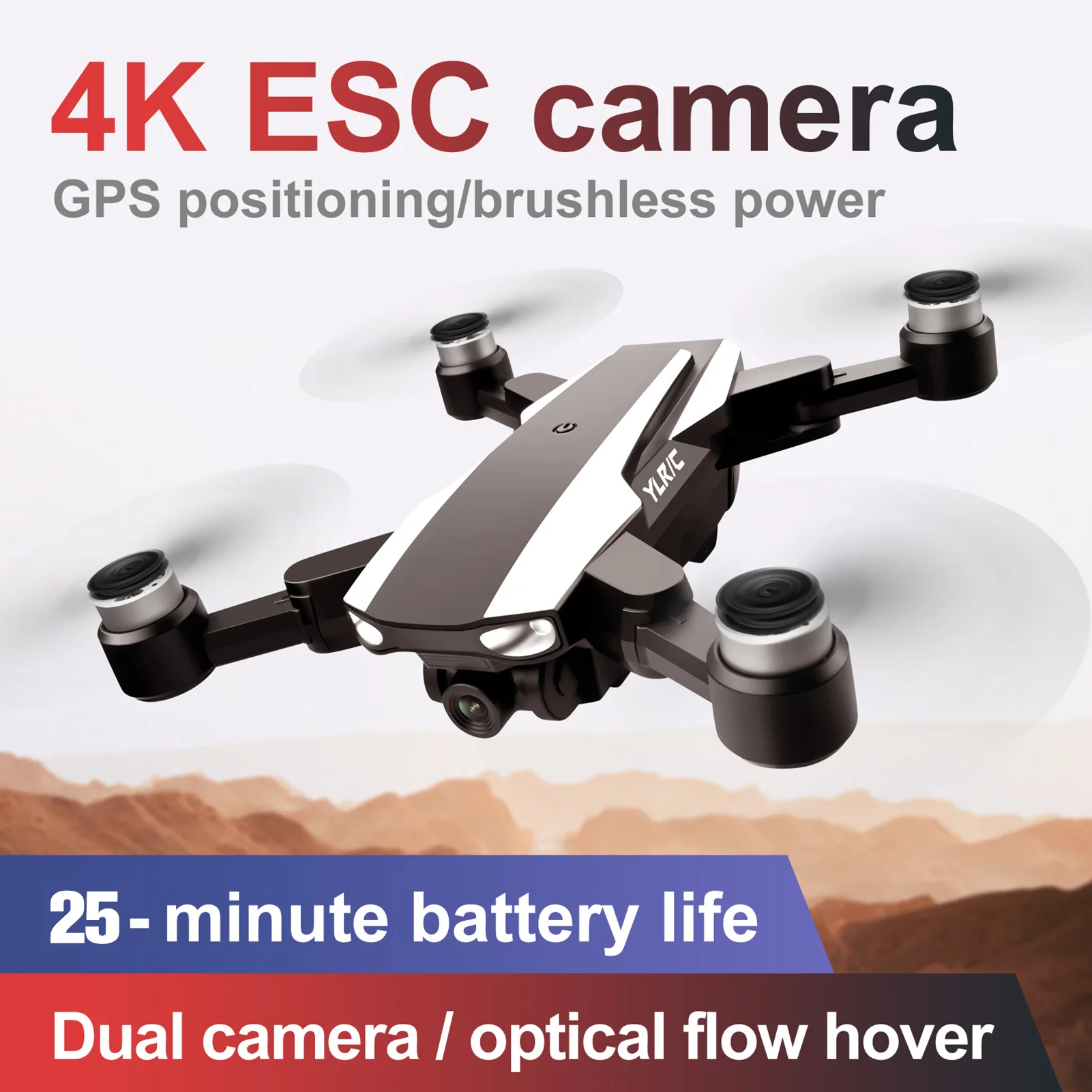 Min RC Dron Quadcopter S105 Drone GPS 5G Wifi Professional 1.2km Flight 25 4K HD Double Camera Brushless Motor Drones Distance
