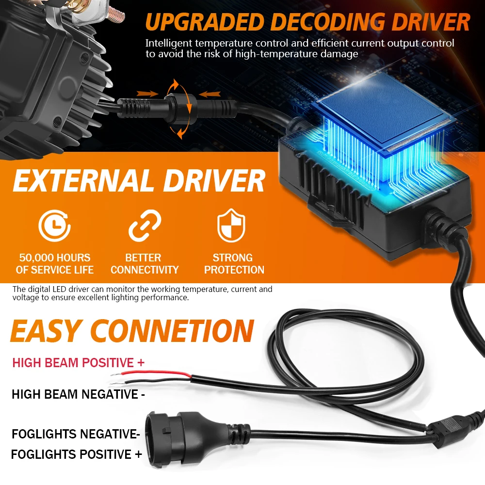 Фото Противотуманные фары-проекторы Bi-LED ROAD SUN 2.0 дюйма H11, 3 цвета (желтый, белый, ближний/дальний свет), сверхъяркие, для Toyota C-HR 2020 №4