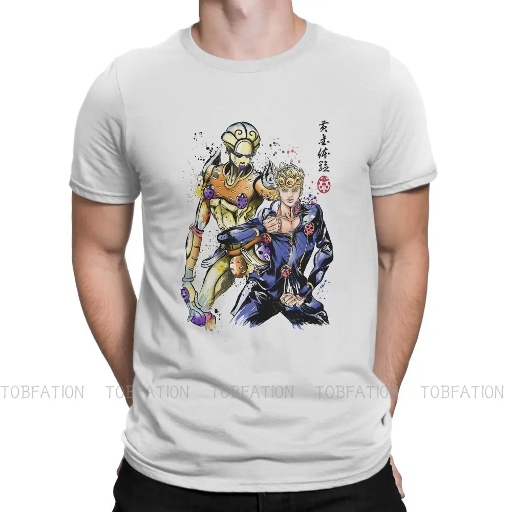 

JoJo's Bizarre Adventure Anime Gold Expierence Watercolor T Shirt Men Ofertas Large Crewneck Tshirt Cotton Graphic Tops