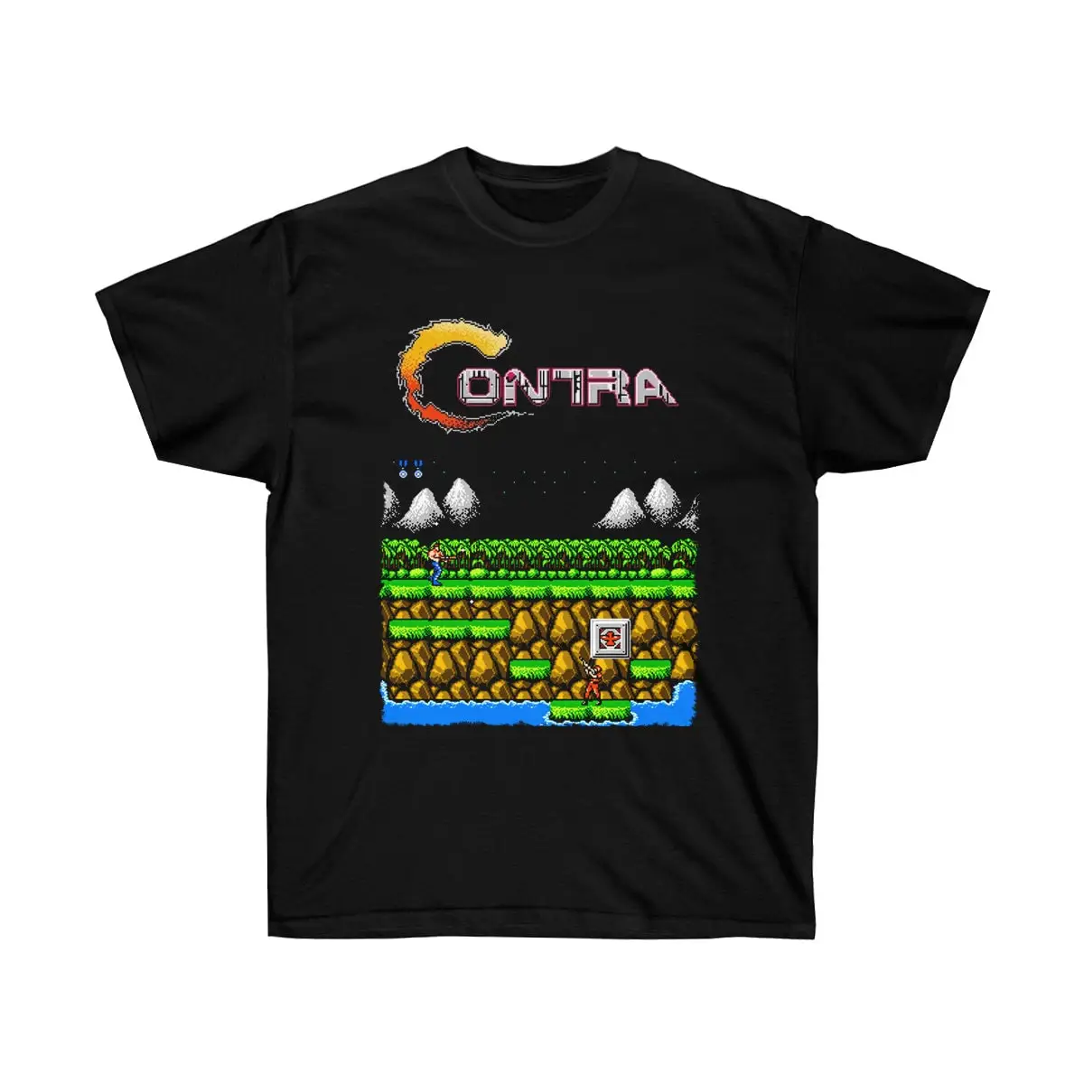 Футболка с 8-битным экраном Contra Gryzor Stage 1 Nes Famicom Game аркадная классическая винтажная