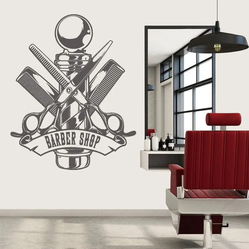 

Stylist Hair Salon Vinyl Wall Decal Hairdresser Barber Shop Window Door Store Recruit Personalized Decorative Sticker Mural Gift