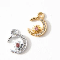 10pcs rhinestones moon star charms earrings pendant for diy bracelet jewelry backpack decoration handmade making accessories