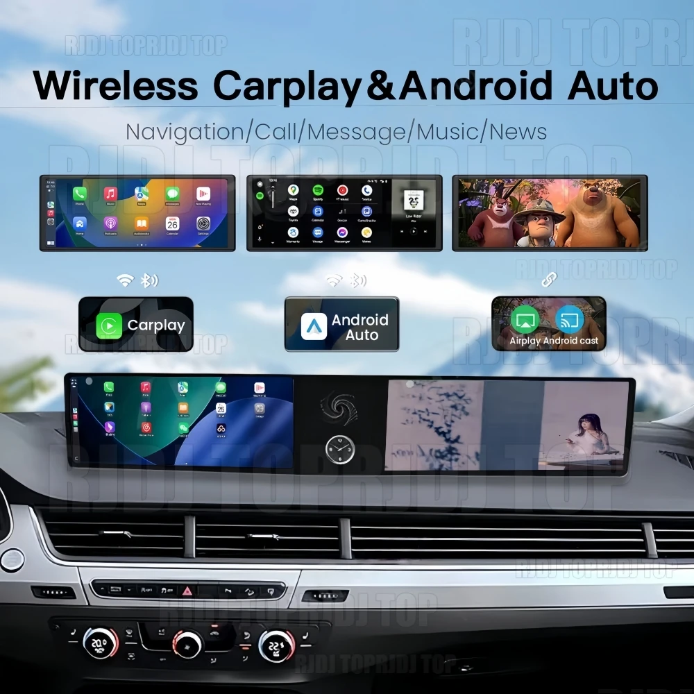 Двухэкранный 12.3-дюймовый сенсорный экран Android 13 с CarPlay, автомобильная магнитола для Audi Q7 2016-2020, GPS-навигация, мультимедиа, DSP (art.: 3920dbd073d79) - 3920dbd073d79