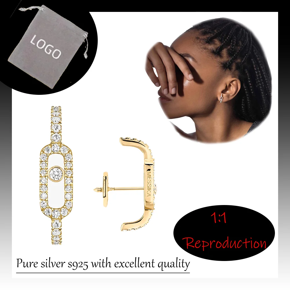 Роскошные классические серьги-мессенджеры из чистого серебра s925 элегантные