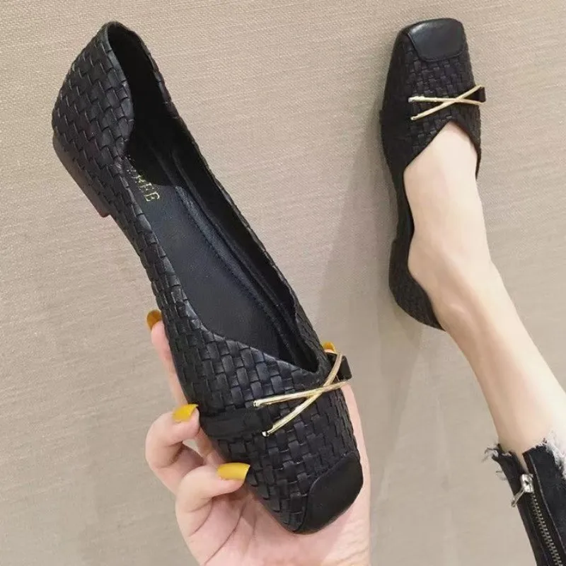 

Женские плетеные балетки, повседневные сандалии на плоской подошве, модные туфли для танцев, для ходьбы и бега, лето 2023